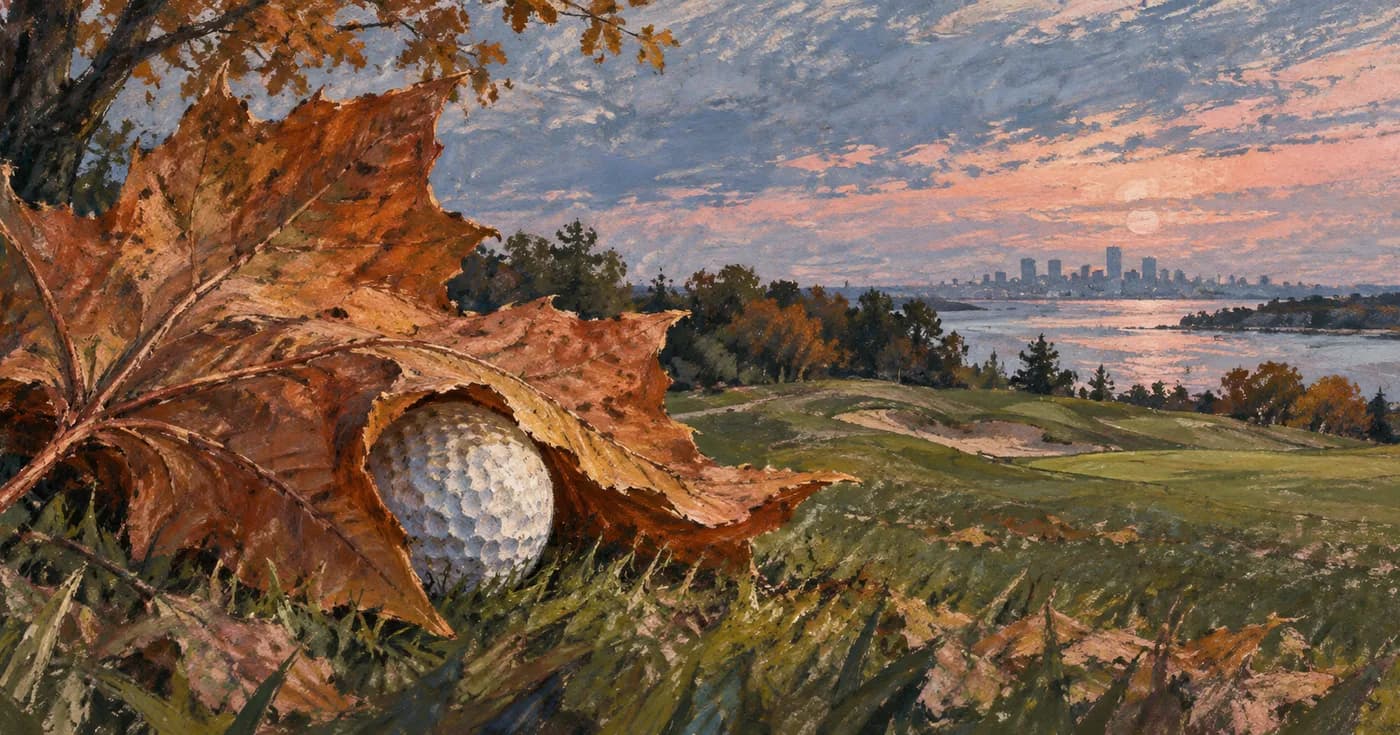 Original autumn golf illustration