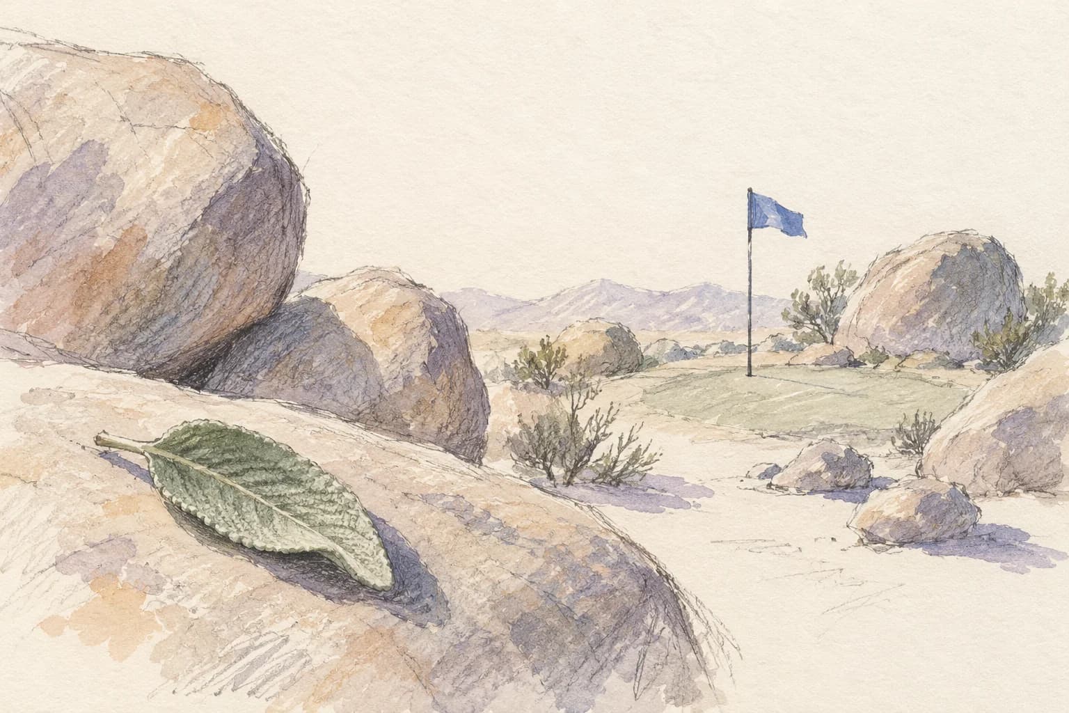 Original editorial artwork for The Boulders — North