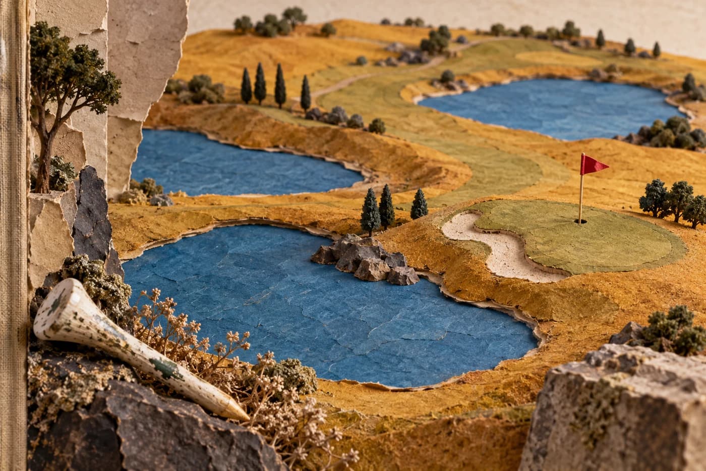 Original editorial artwork for Aguila Golf Course — 18