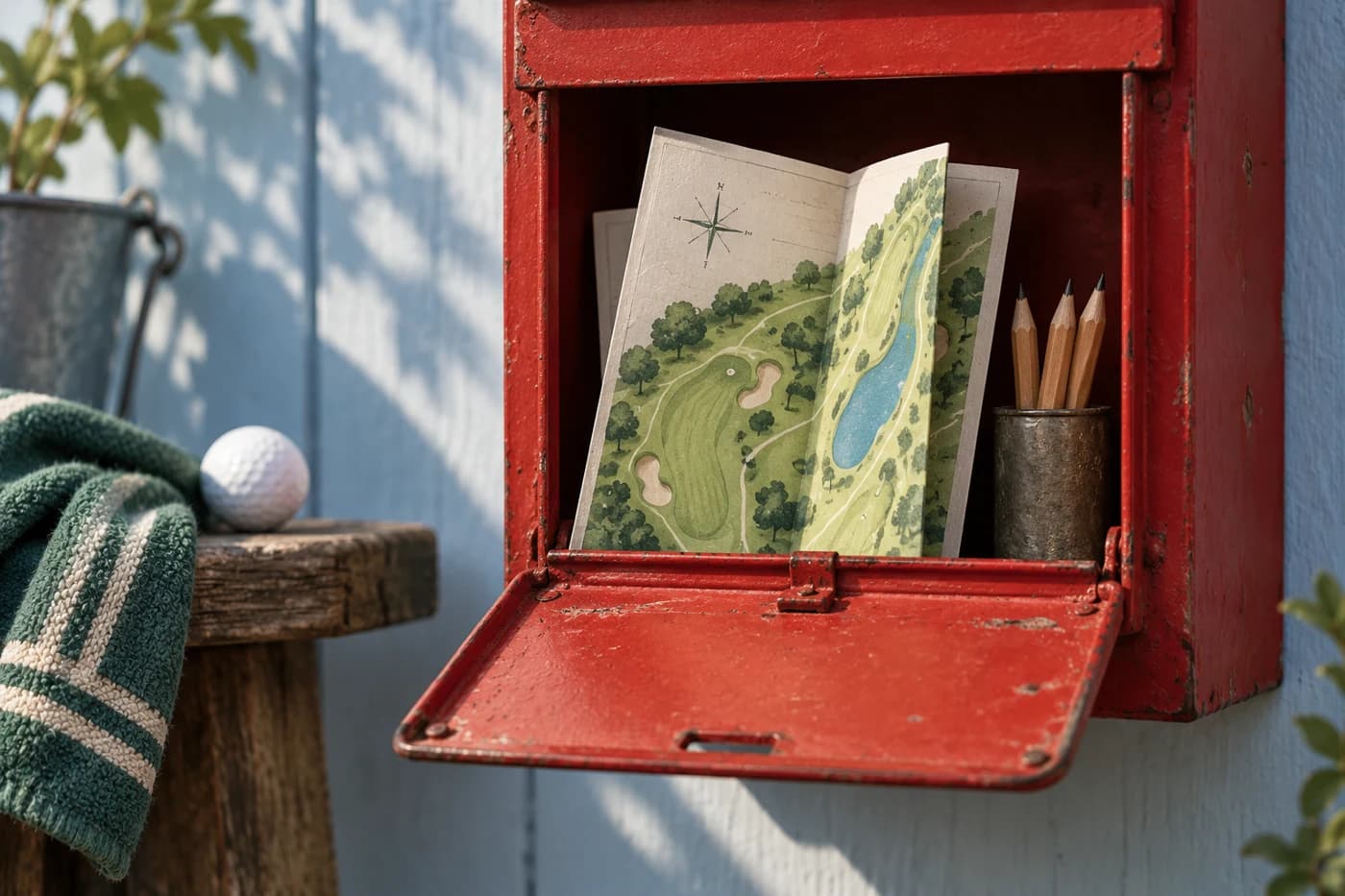 Original editorial artwork for Encanto Golf Course — 9