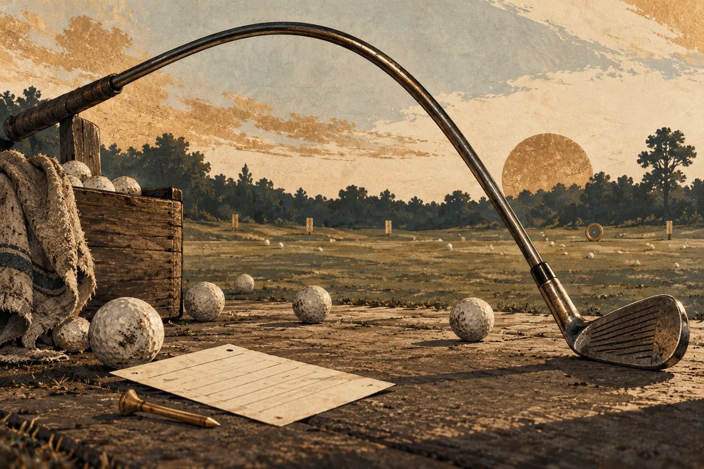 Original editorial artwork for Longbow Golf Club